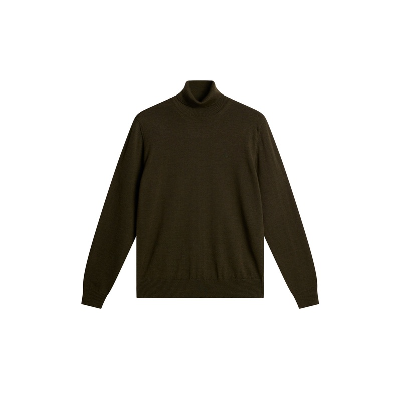 Kaden Merino Turtle Neck / Forest Green Melange
