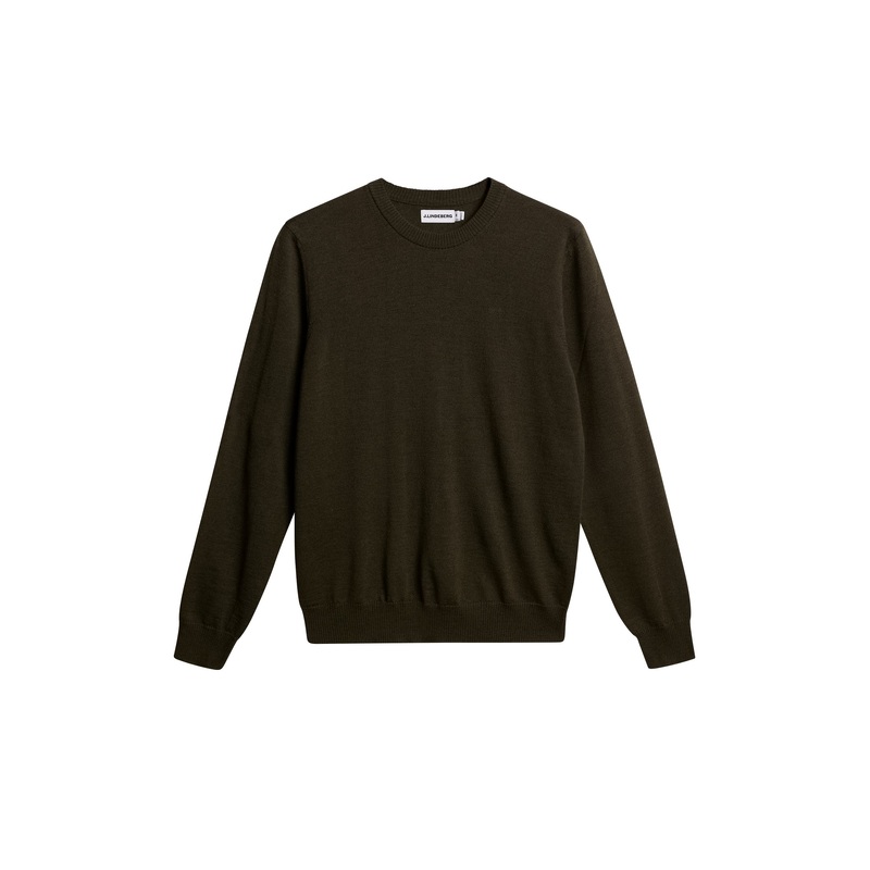 Keane Merino Crew Neck / Forest Green Melange