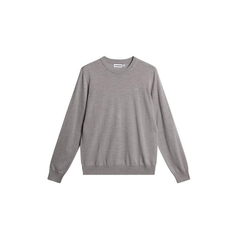 Keane Merino Crew Neck / Light Grey Melange