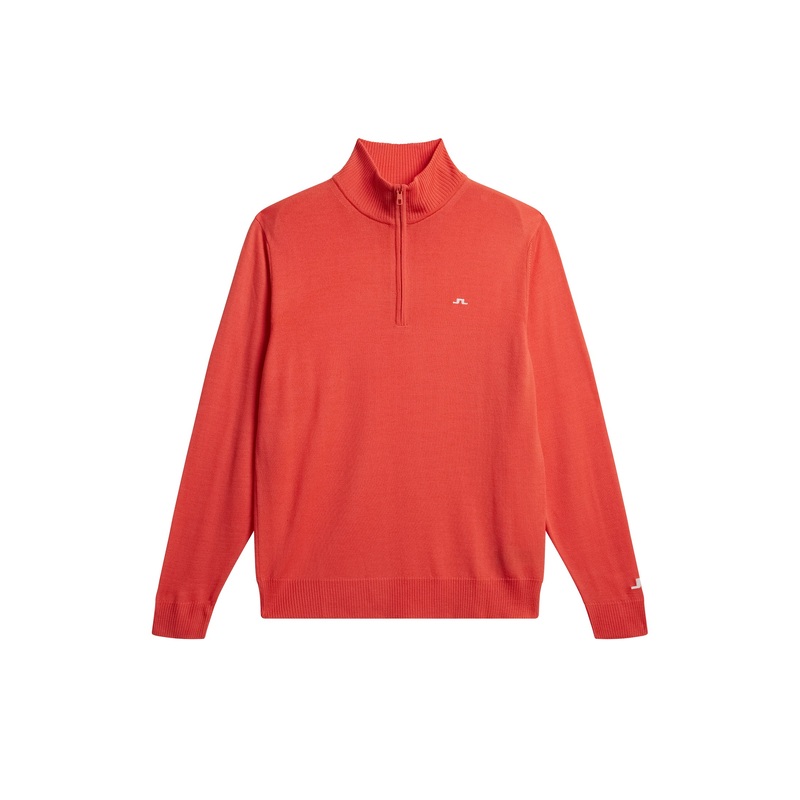 Kian Zipped Sweater / Hot Coral