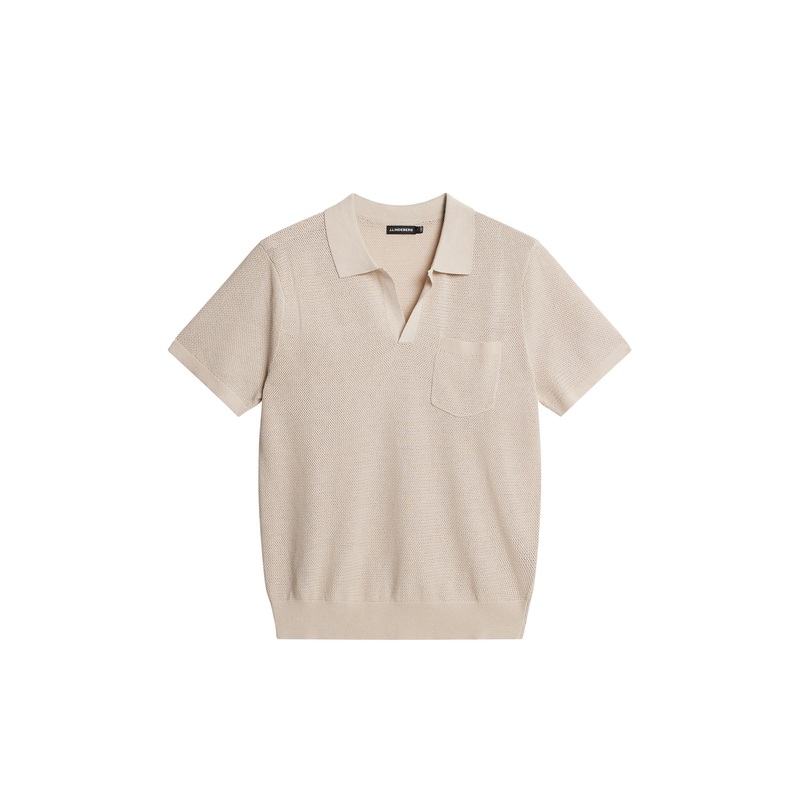 Ben Open Collar Polo / Moonbeam