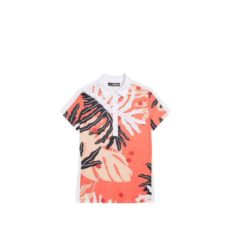 Jada Print Polo / Paradise Monstera Coral