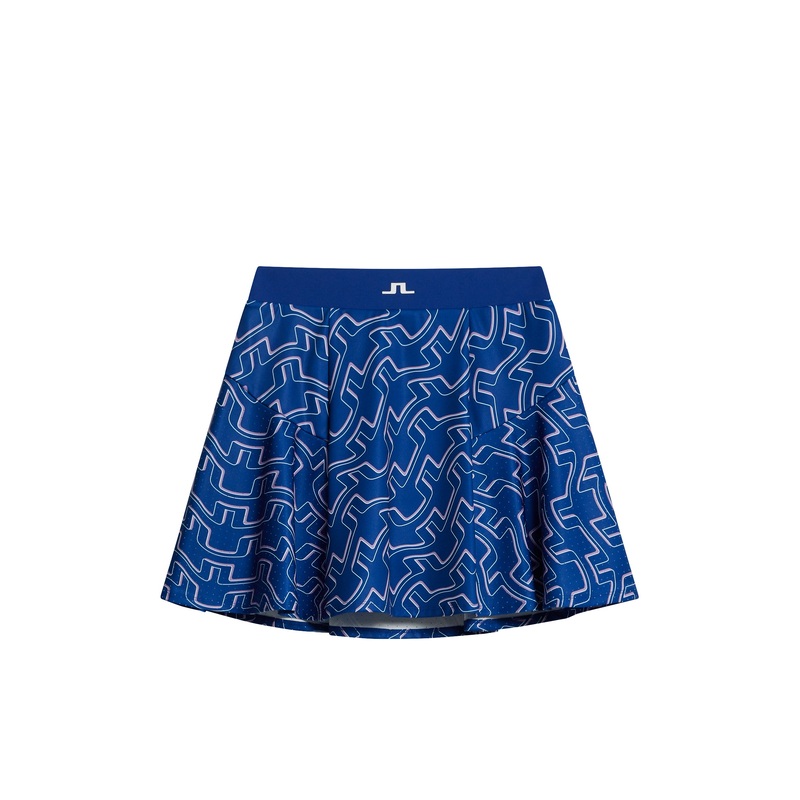 Jane Print Skirt / Outline Bridge Wave Blue