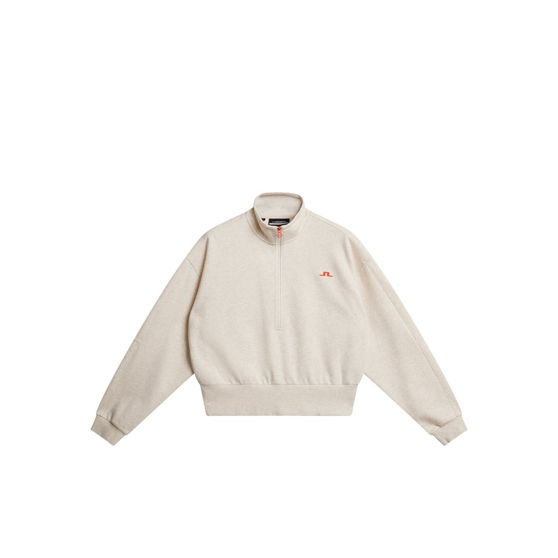 Lucia Zip Mock Neck / Beige Melange