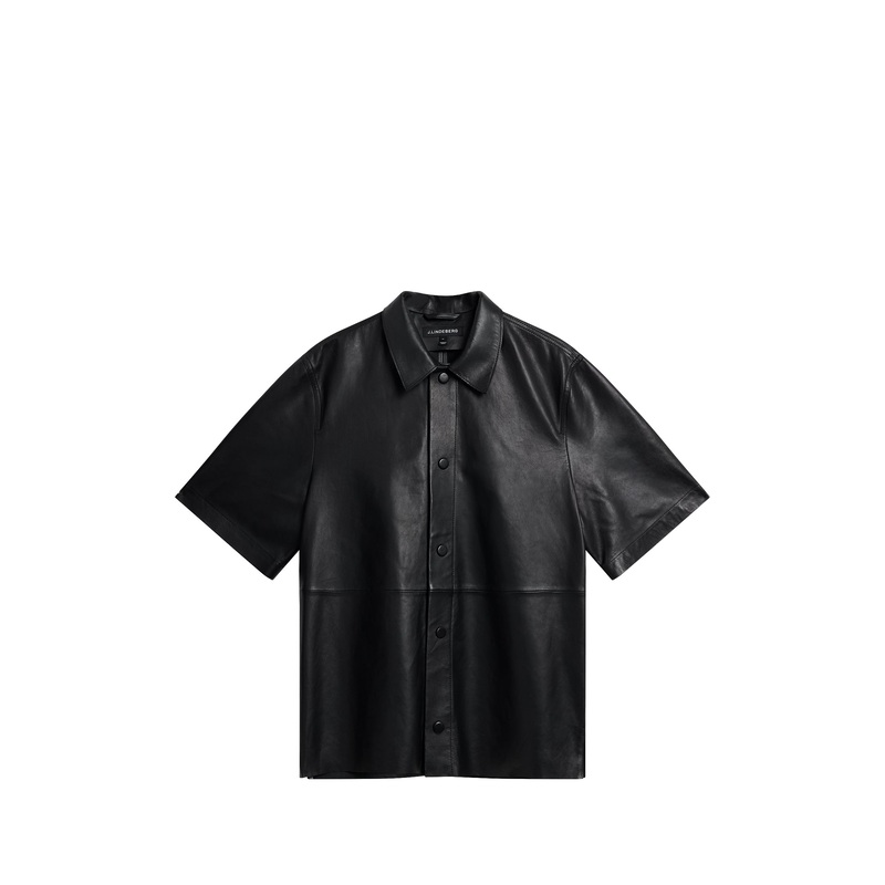 Shorty Leather Overshirt / Black