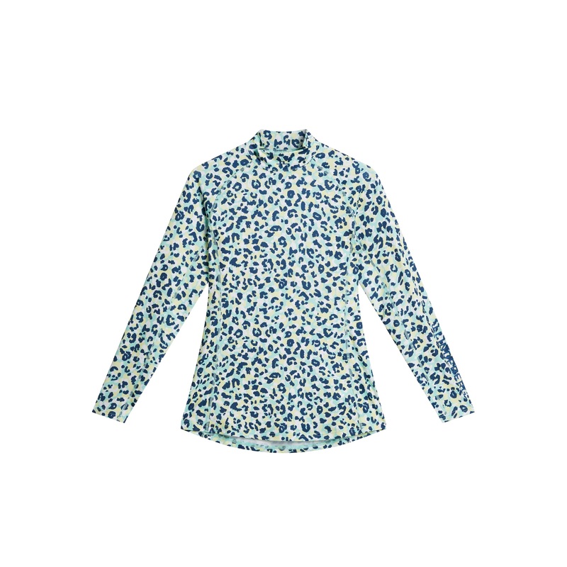 Asa Print Soft Compression Top / Leopard Aruba Blue