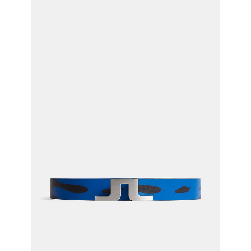 Bridger Printed Leather Belt / Neptune Nautical Blue