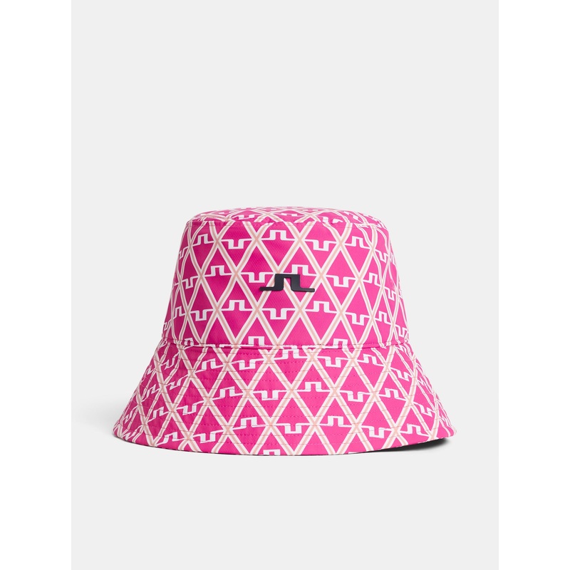 Rosa Print Bucket Hat / Geo Fuchsia Purple