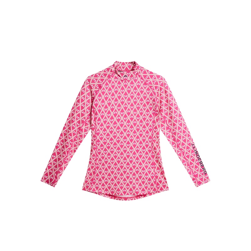 Asa Print Soft Compression Top / Geo Fuchsia Purple