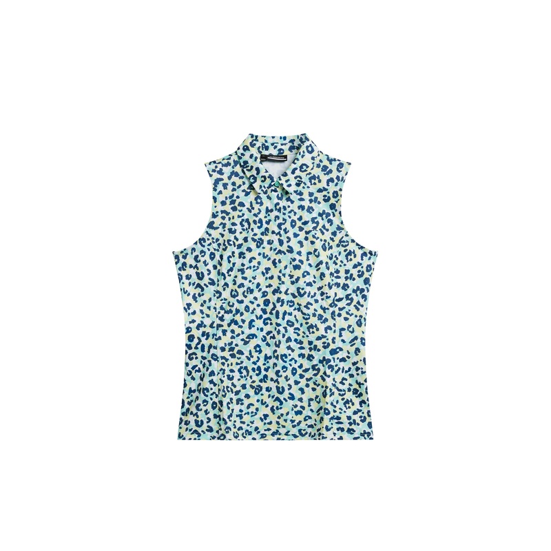 Dena Print Sleeveless Top / Leopard Aruba Blue