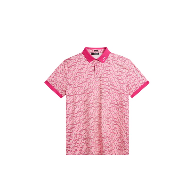 Tour Tech Reg Fit Print Polo / Geo Powder Pink