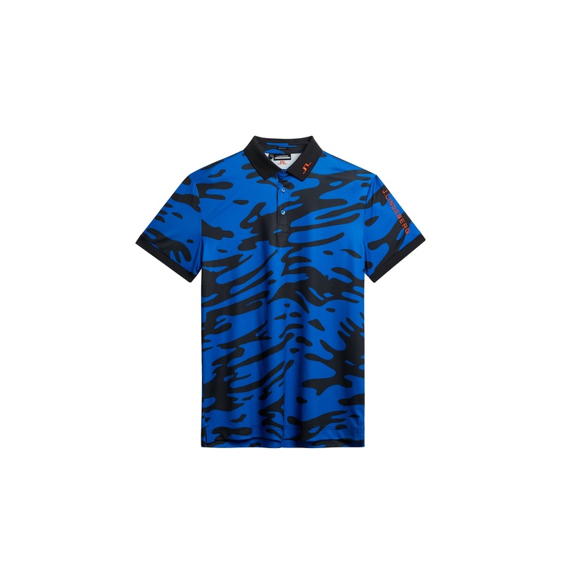 Tour Tech Reg Fit Print Polo / Neptune Nautical Blue