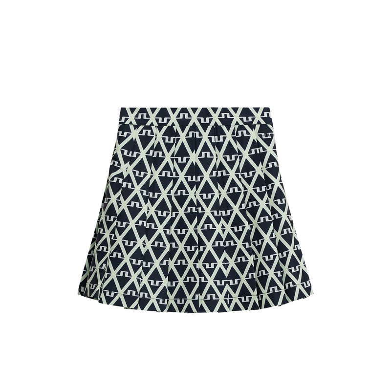 Adina Print Skirt / Geo JL Navy