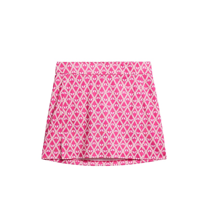 Amelie Mid Print Skirt / Geo Fuchsia Purple