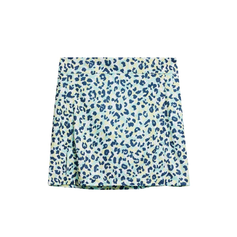 Amelie Mid Print Skirt / Leopard Aruba Blue