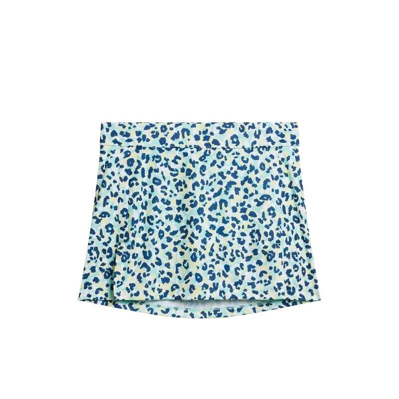 Amelie Print Skirt / Leopard Aruba Blue