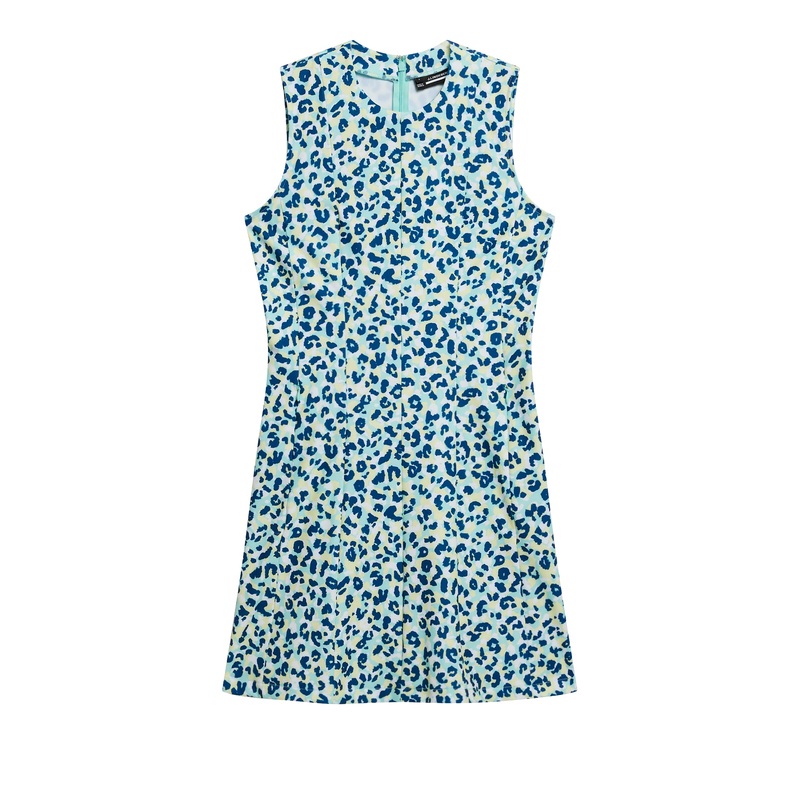 Jasmin Print Dress / Leopard Aruba Blue