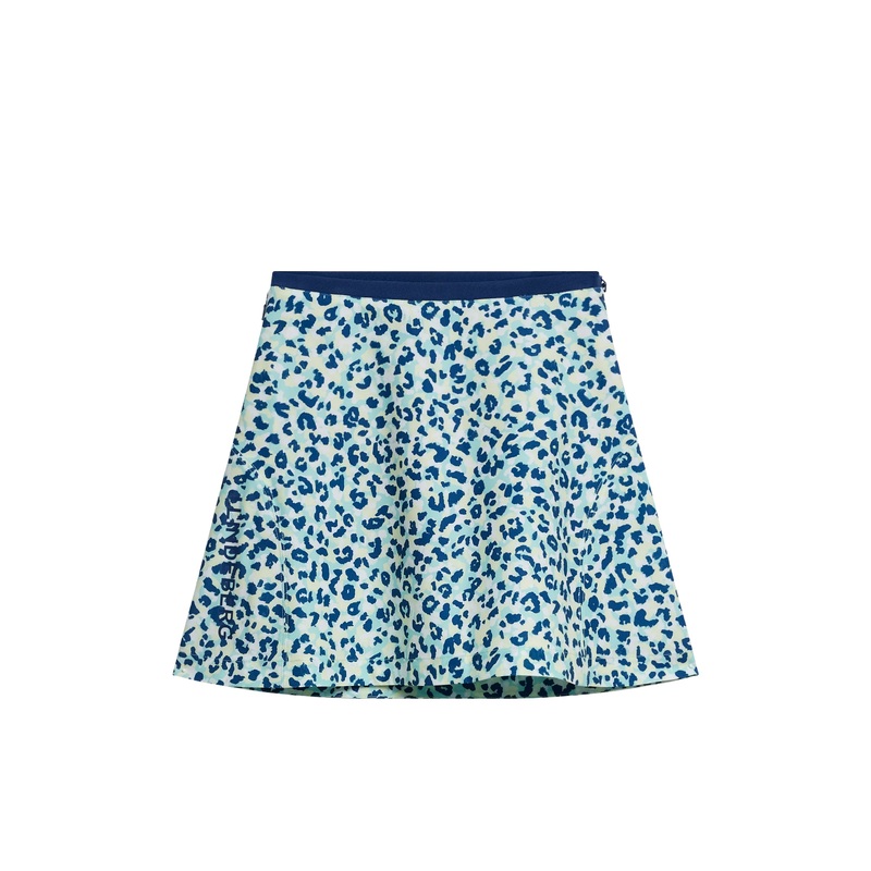 Themba Print Skirt / Leopard Aruba Blue