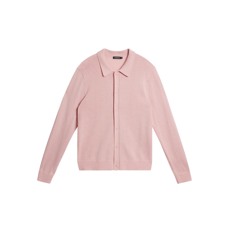 Willem Textured Knit Polo / Powder Pink