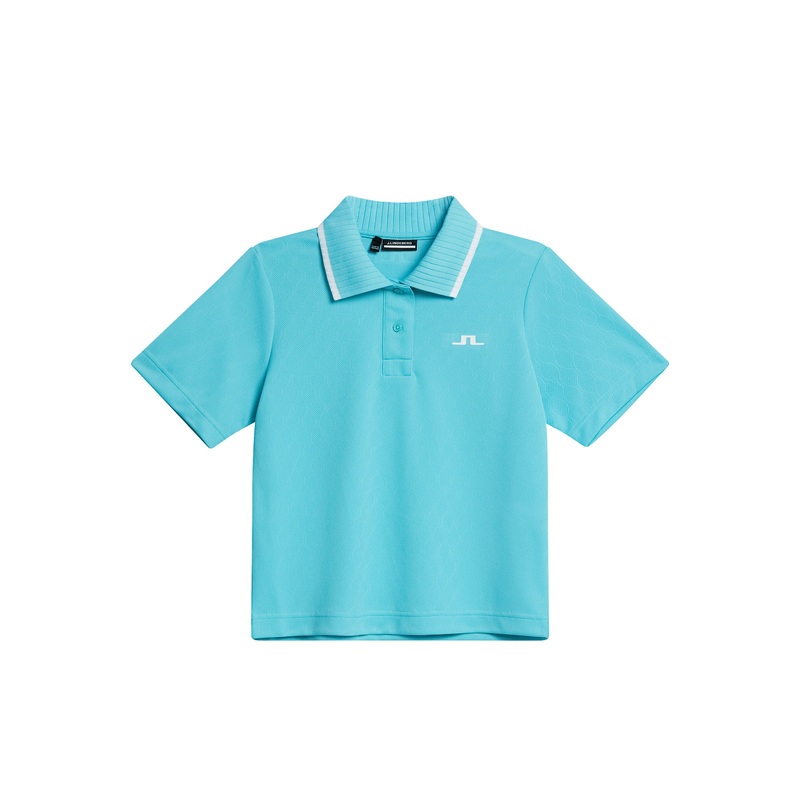 Carina Jacquard Polo / Blue Curacao