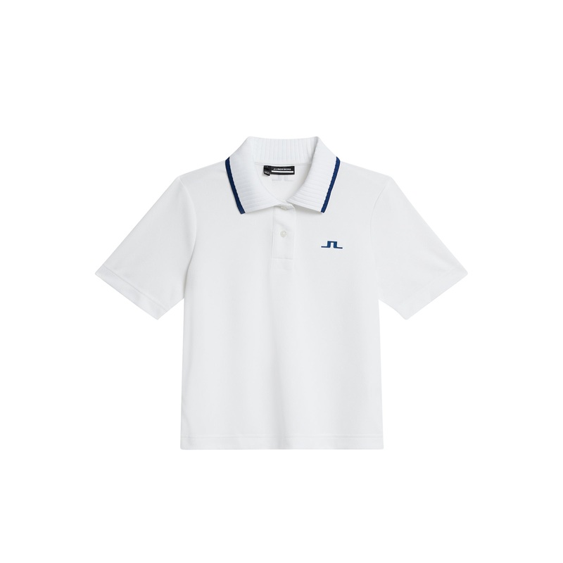 Carina Jacquard Polo / White