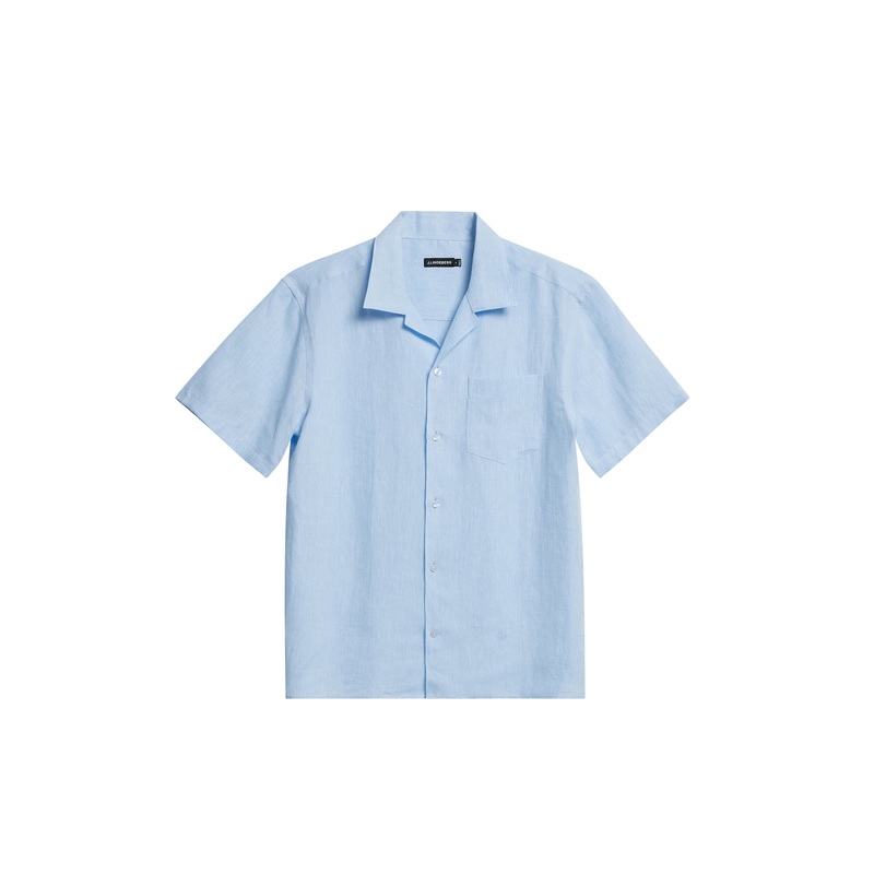 Elio Linen Melange Shirt / Chambray Blue