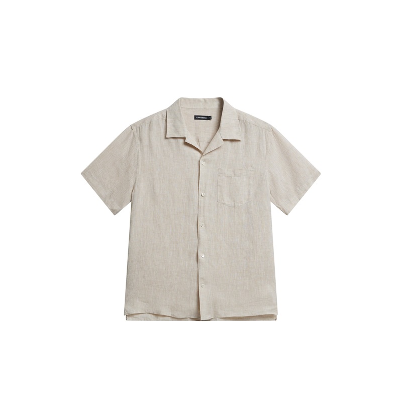 Elio Linen Melange Shirt / Safari Beige
