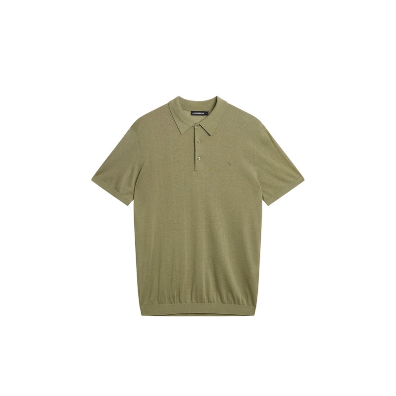 Ridge Lyocell Silk Polo / Oil Green