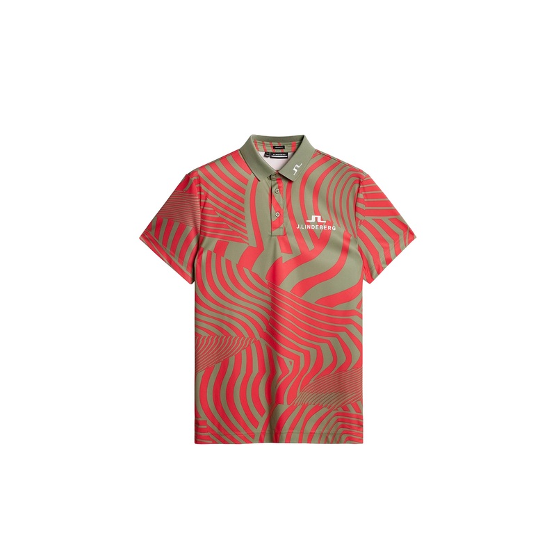 KV Tour Print Golf Polo / Dazzle Wave Bittersweet