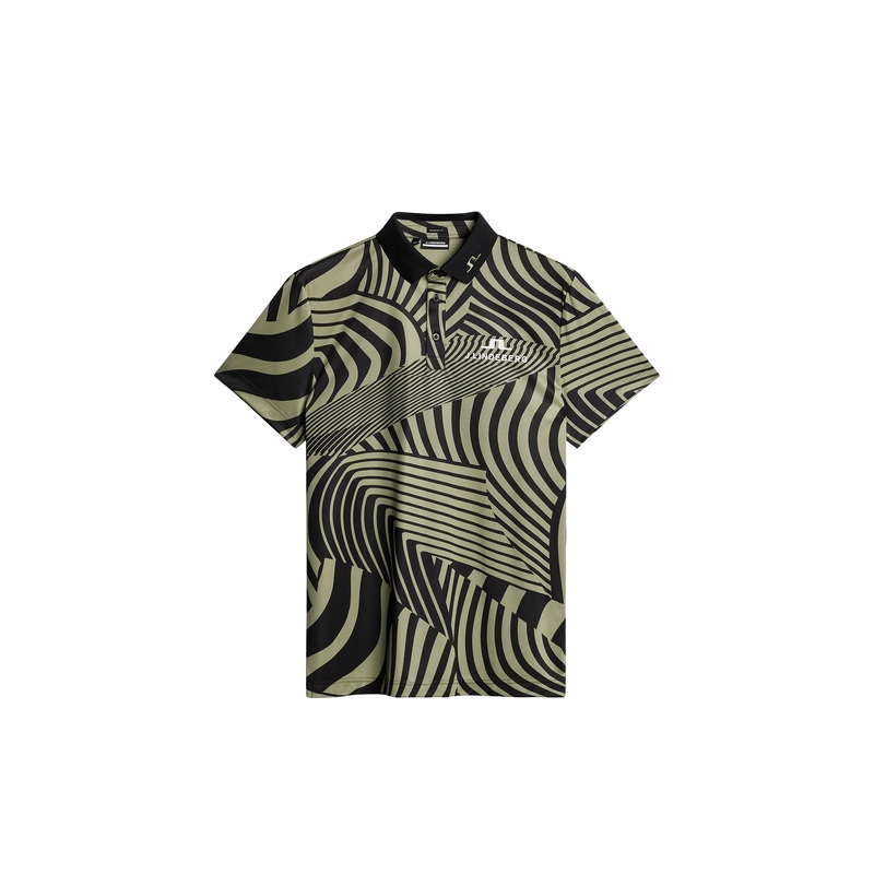 KV Tour Print Golf Polo / Dazzle Wave Black