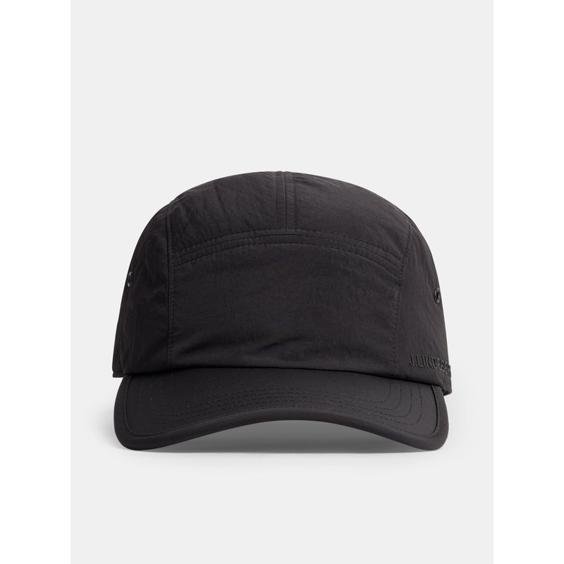 5 Panel Padded Nylon Cap / Black