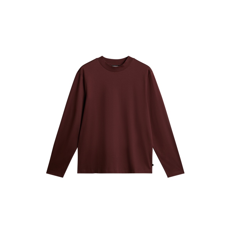 Ace Mock Neck LS T-Shirt / Bitter Chocolate