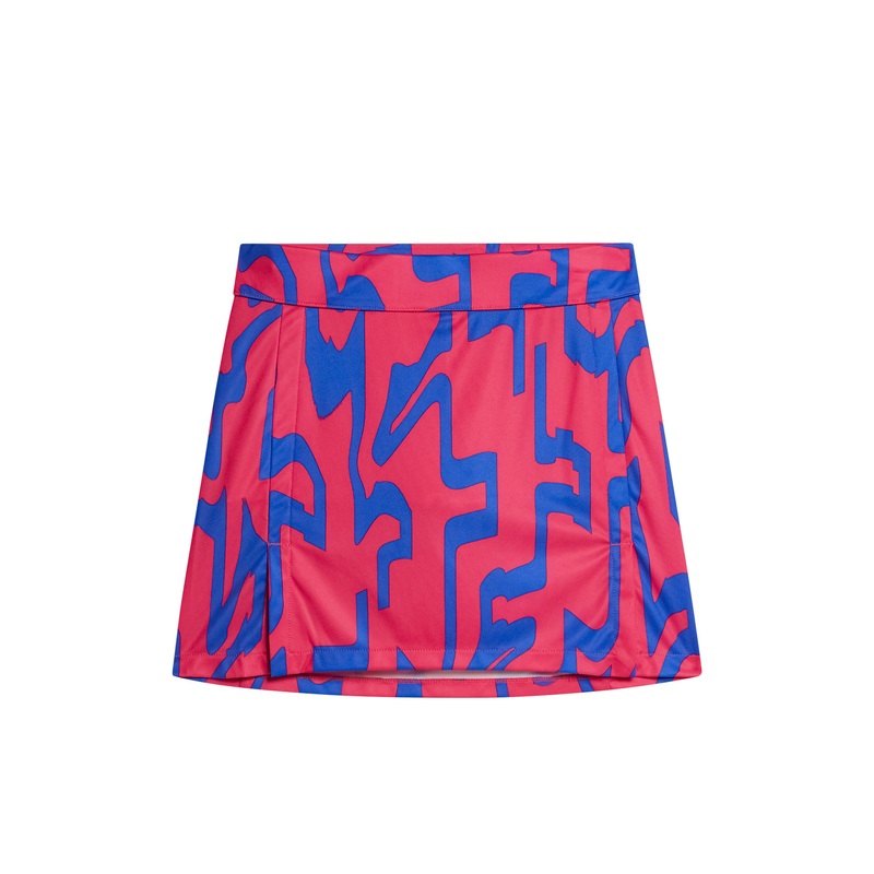 Amelie Mid Print Skirt / Glitch Bridge Pink