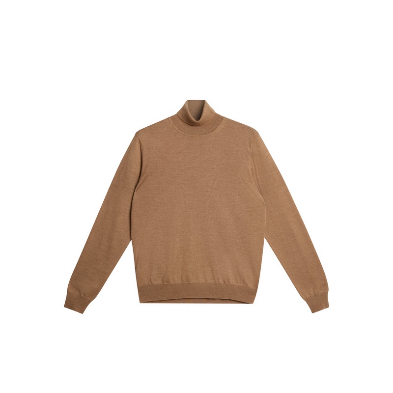 Kaden Merino Turtleneck / Tiger Brown Melange