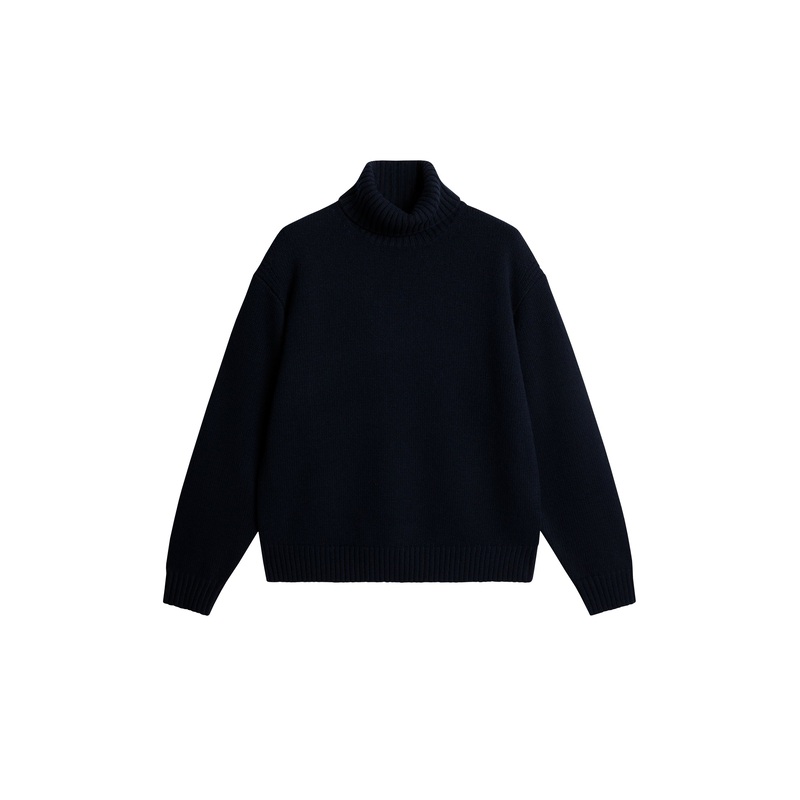 Todd Heavy Knit Turtleneck / JL Navy