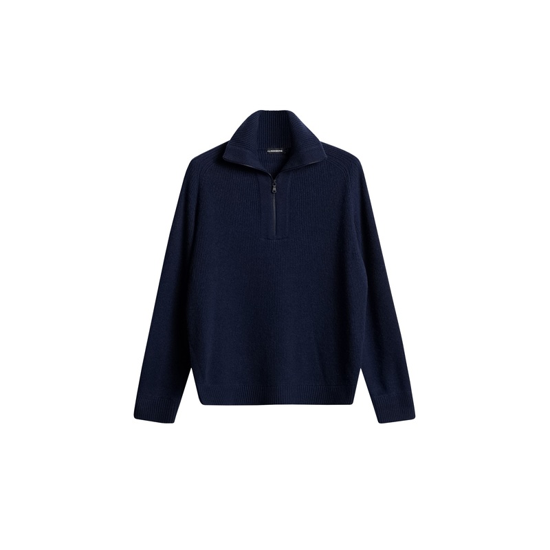 Wilmer Quarter Zip Knit / JL Navy