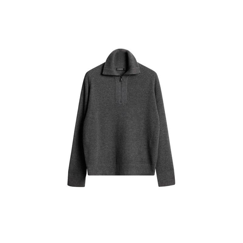 Wilmer Quarter Zip Knit / Mid Grey Melange