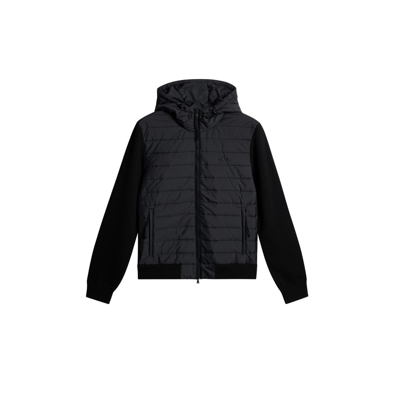 Thorn Hood Knit Hybrid Jacket / Black