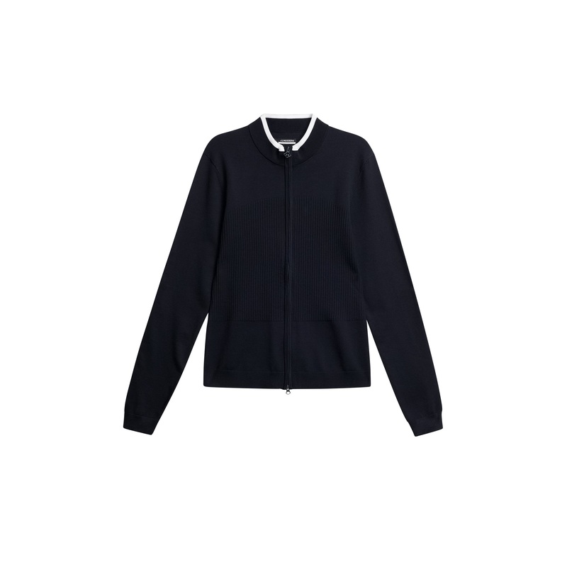 Anna Knitted Zip Sweater / JL Navy