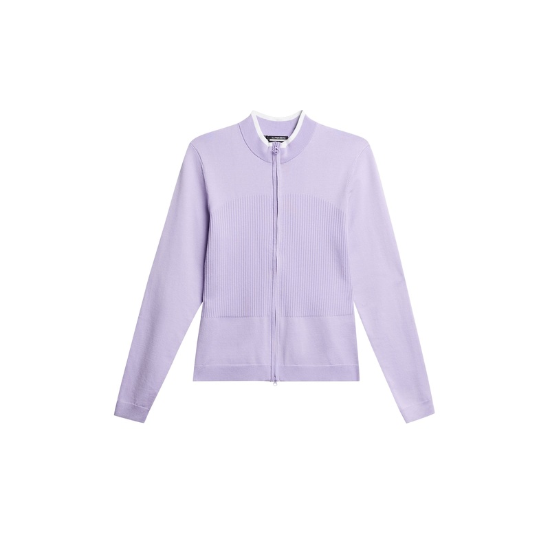 Anna Knitted Zip Sweater / Lavender