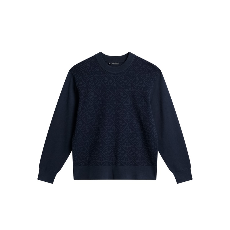 Finn Jacquard Knitted Sweater / JL Navy
