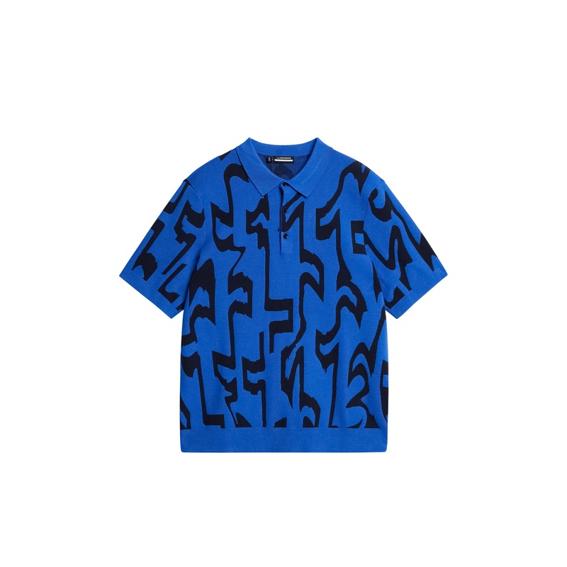 Nate Jacquard Knitted Shirt / Glitch Slice Blue