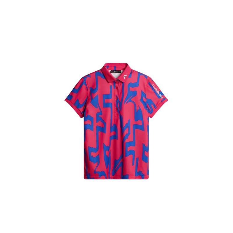 Tour Tech Print Polo / Glitch Bridge Pink