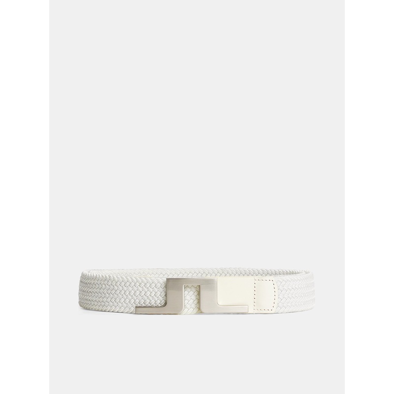 Berry Braided Belt / White