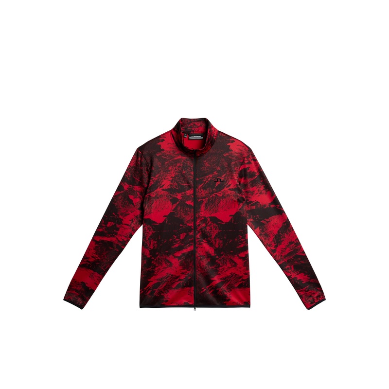 Eddie Print Mid Layer / Mountain Glitch Red