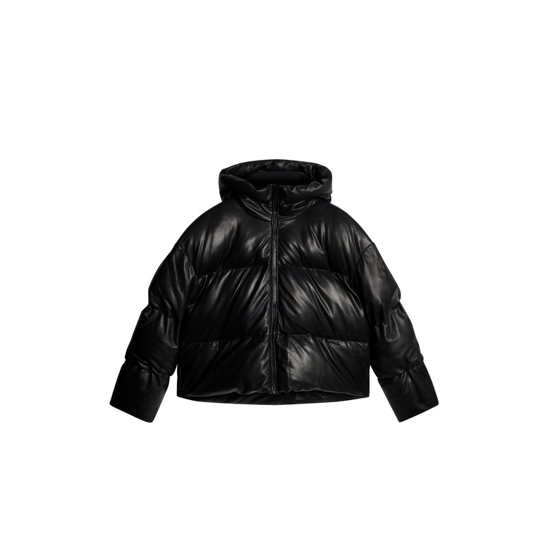 Jolene Leather Padded Jacket / Black