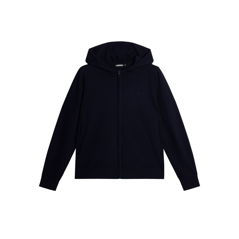 Cameron Hooded Knit Full Zip / JL Navy