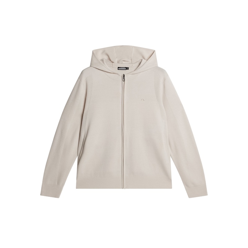 Cameron Hooded Knit Full Zip / Moonbeam