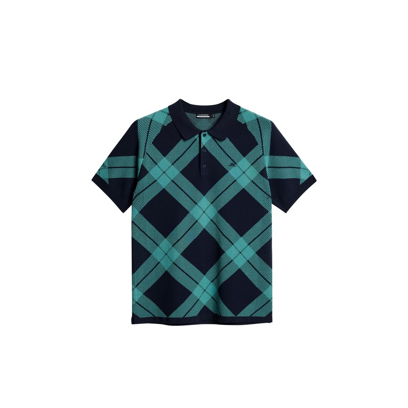 Martin Knit Polo / Glenmuir Tartan Teal L