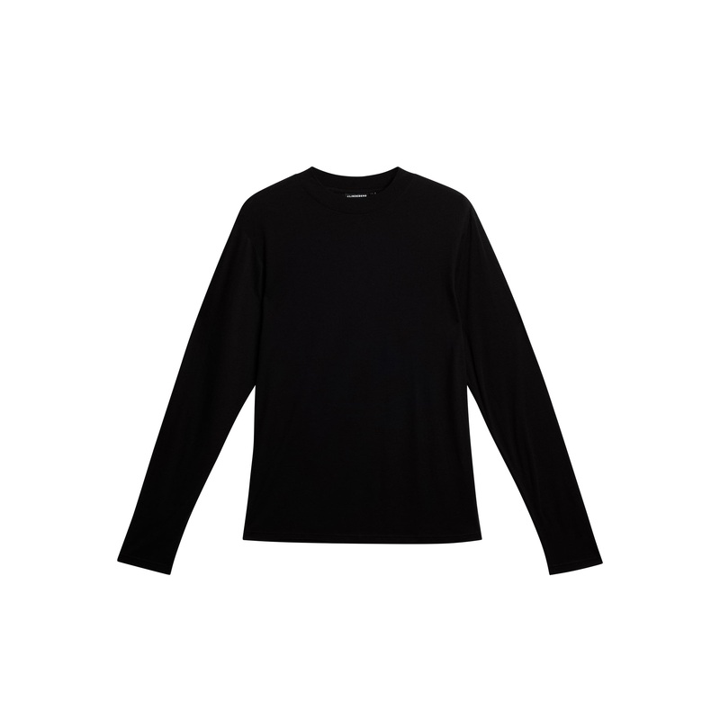 Arnie mock neck LS t-shirt / Black